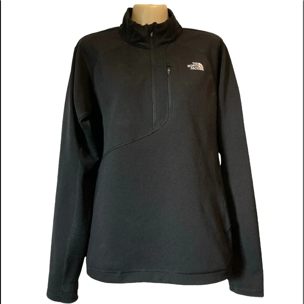 The North Face 3/4 Zip Pullover Jacket Gorpcore Sporty Athletic Unisex Black Lrg